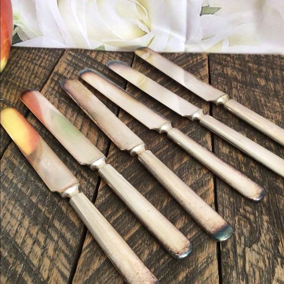 Rogers 1881 Oneida SilverPlate Knives Marked 12 DWT Warranted Bundle of 6 - Picture 4 of 13